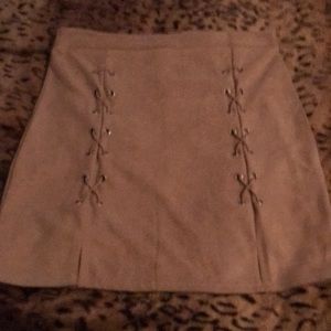 Mini skirt soft material with sued look size large
